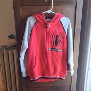 Marvel Spider-Man Boys Size 6 Red and Gray Kids Zip Up Hoodie